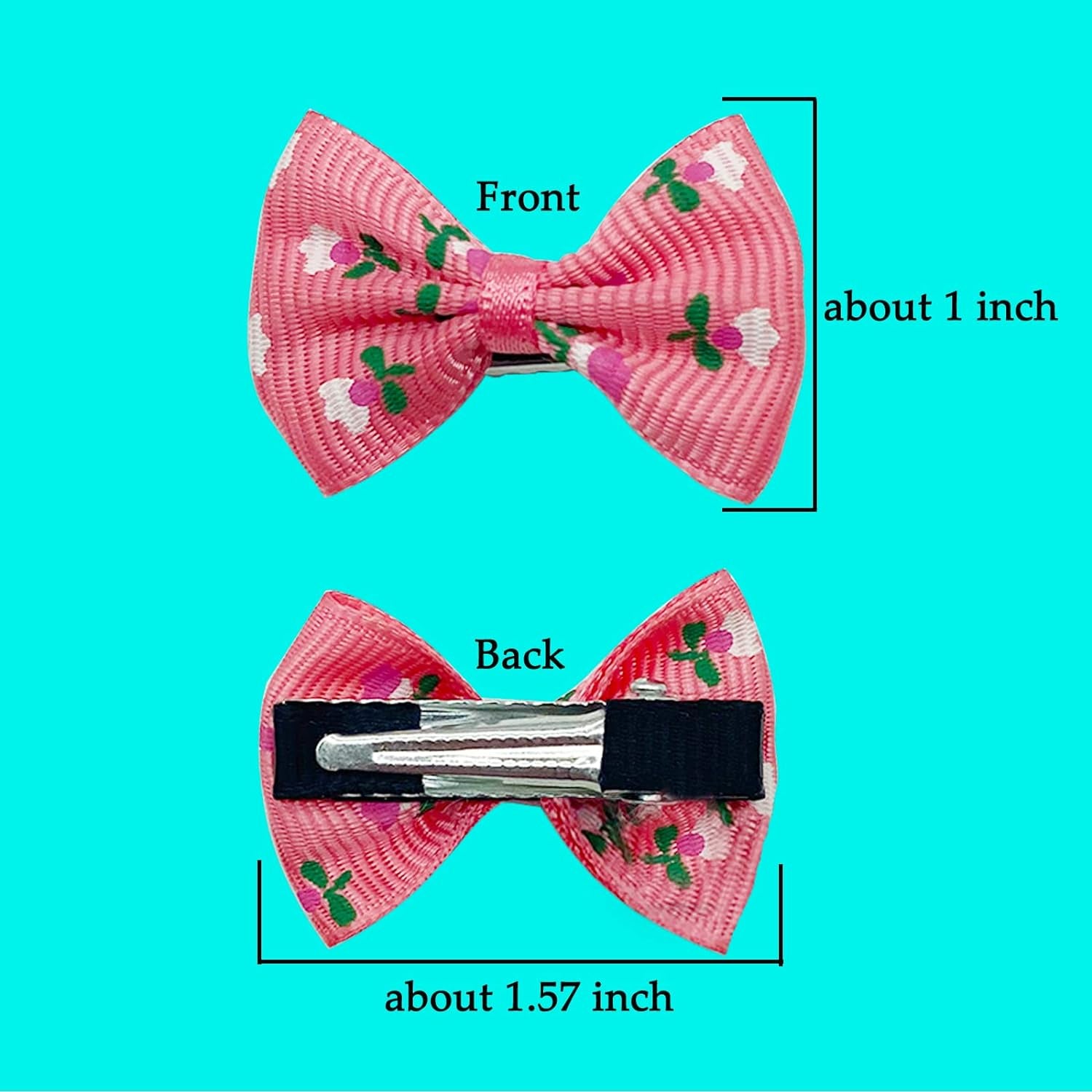 Dog Bows 70 Pcs/35 Pairs Metal Clips Puppy Yorkie Small Dog Bowknot Hair Bows/Handmade Cute Patterns Topknot Bows for Pet Grooming Hair Accessories(70 Pcs Metal Clips)